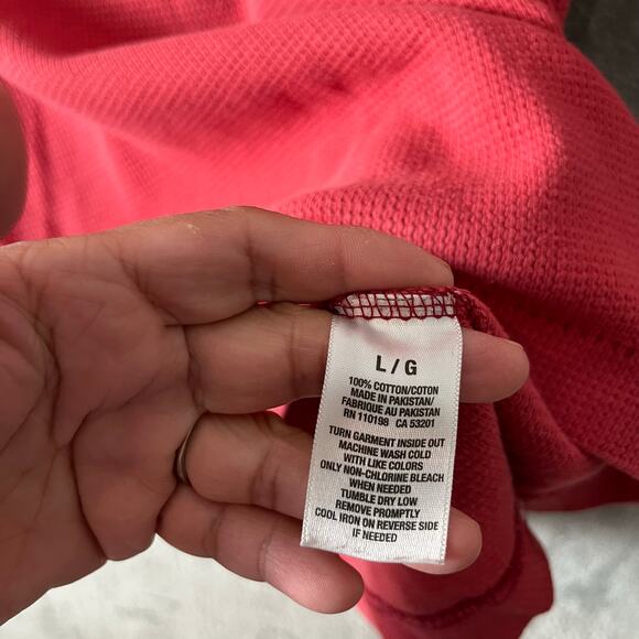 Aeropostale Vintage Y2k Thermal Waffle Henley Mens Size Large Red - Picture 6 of 9